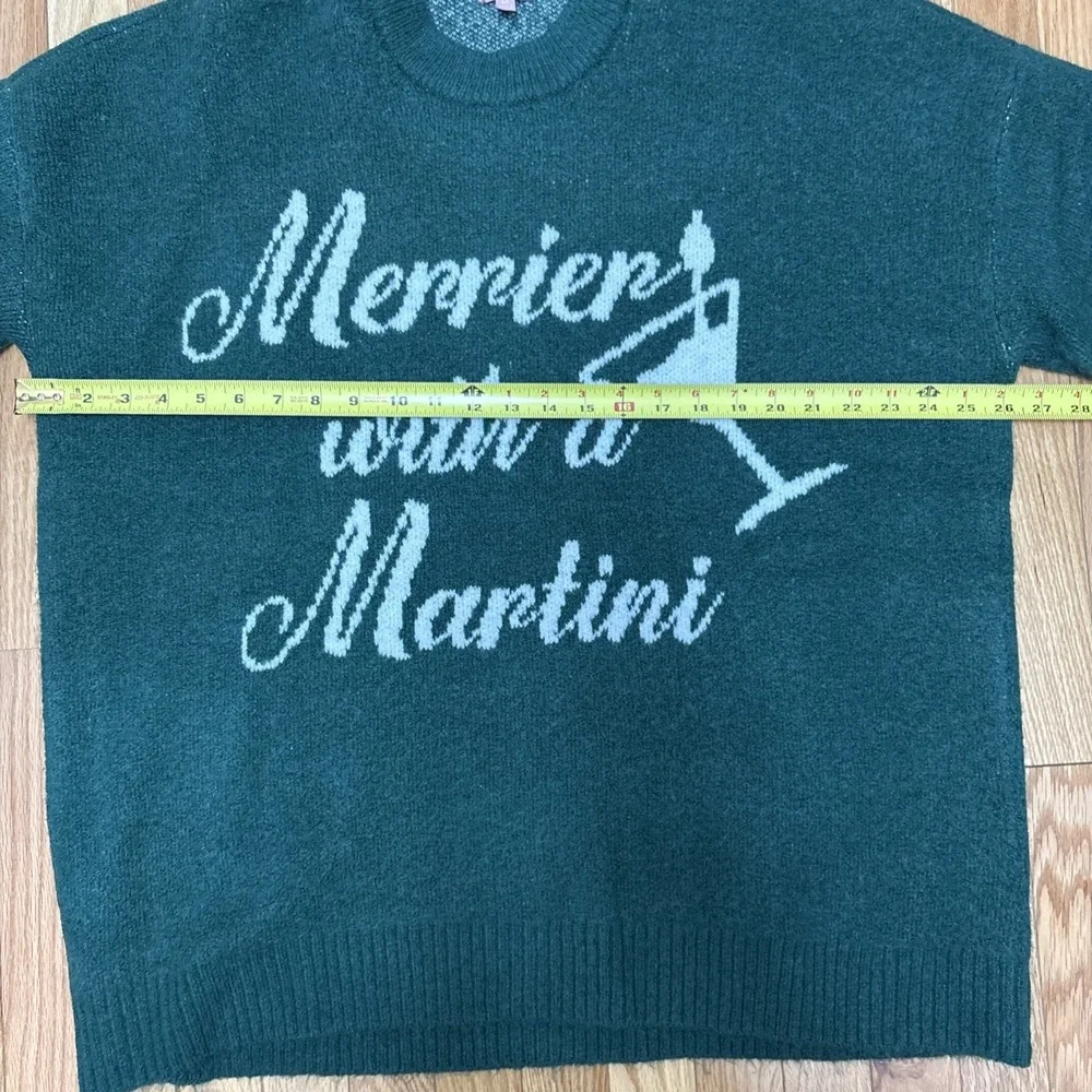 Show Me Your Mumu L102405 Green 'Martini' Classic Crewneck Sweater‎ Size Medium